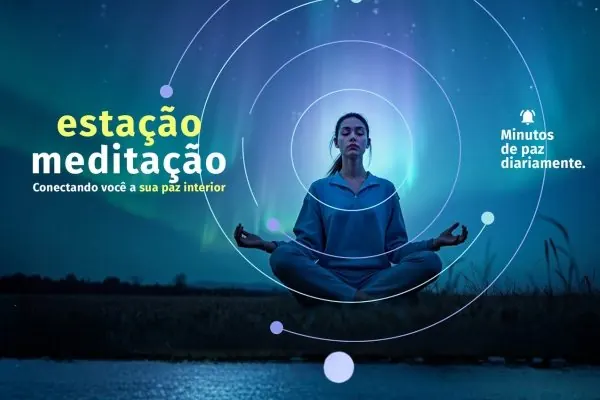 Estação Meditação, meditação guiada com pessoa em postura de meditação